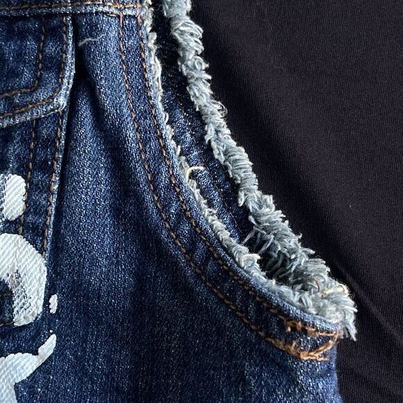 Rocawear Jean Vest Mens Medium Cotton Y2K Raw Hem Button Up Denim Logo - Picture 6 of 15